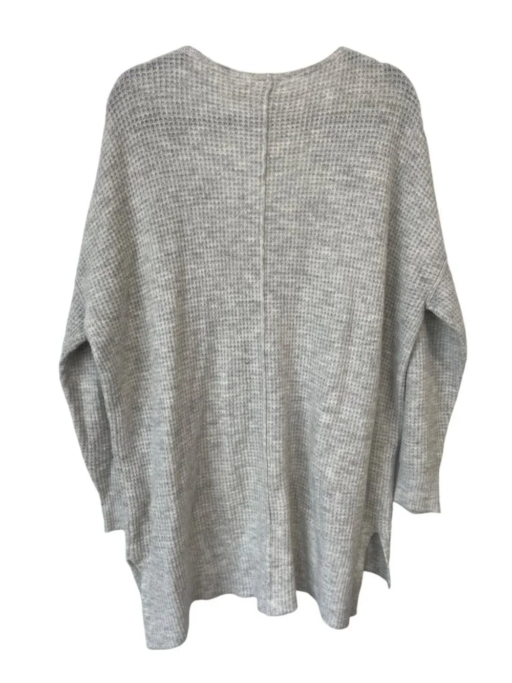 Free People Intimately Oversized Sweater XS Small Waffle Knit Heather Gray Comfy